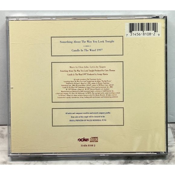 Elton John Something About the Way You Look Tonight CD 1997 Candle in the Wind - Picture 3 of 6